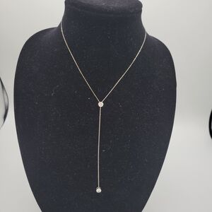 Modern Sterling Silver 925 Lariat Y Drop Necklace